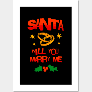 Santa will you marry me Posters and Art